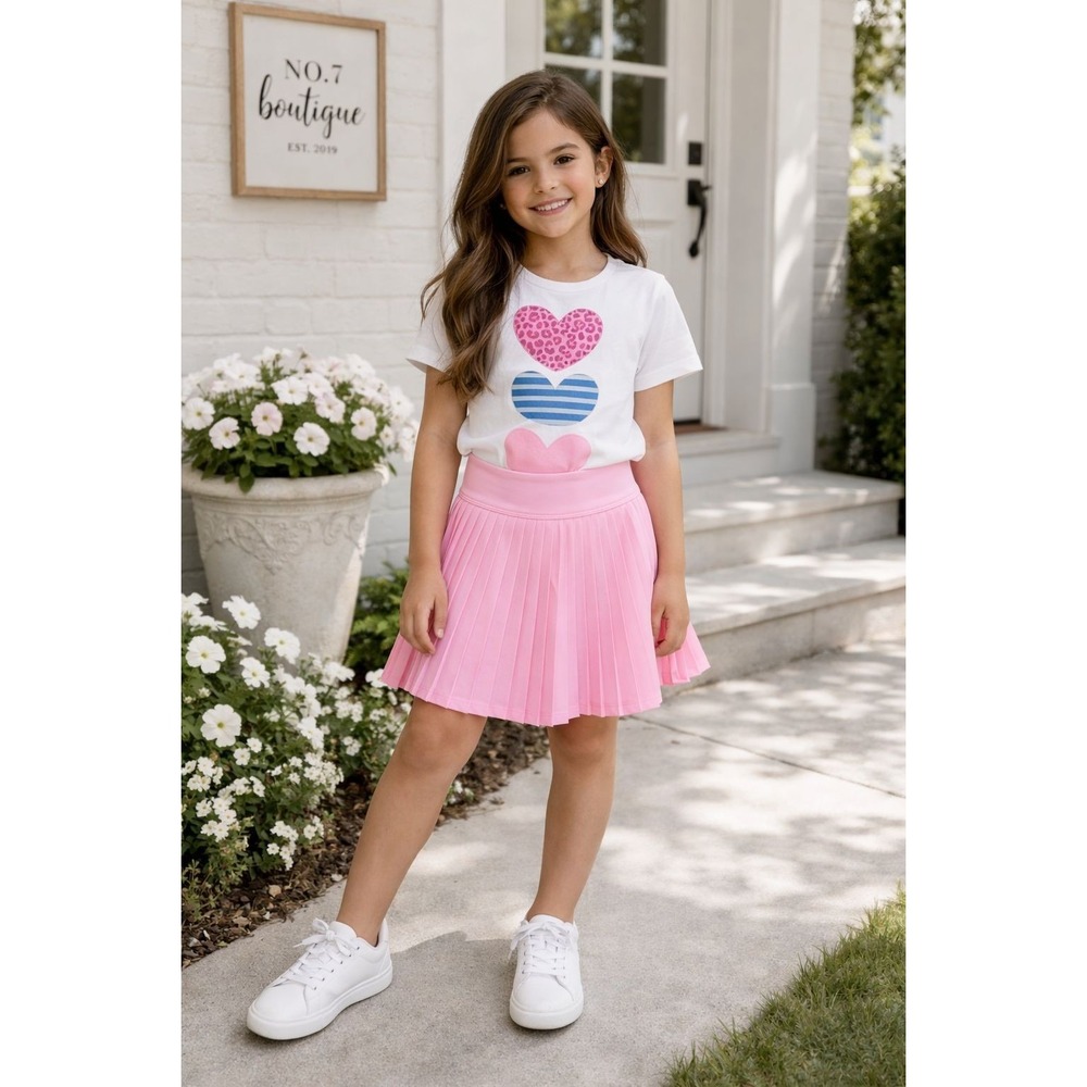 COTTON ON Kids Pink Pleated Tennis‎ Skort Skirt Shorts Girls 7-8 Athletic